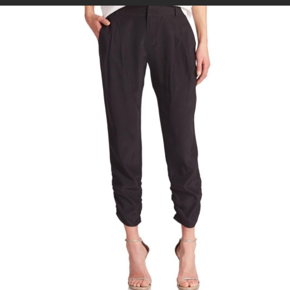 Parker rouched leg pants with zipper pockets